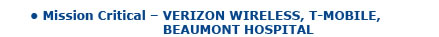 Mission Critical - Verizon Wireless, T-Moblie, Beaumont Hospital
